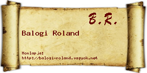 Balogi Roland névjegykártya